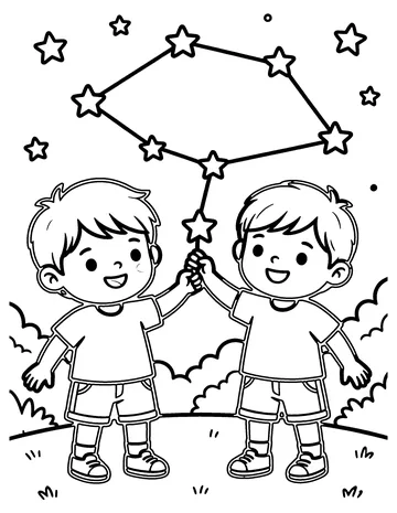 Connect the Stars coloring page