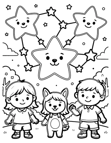 Constellations coloring page
