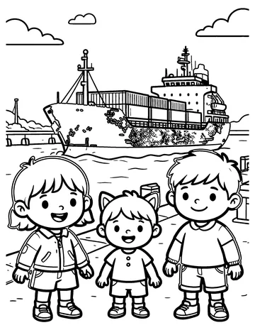 Container Ship coloring page