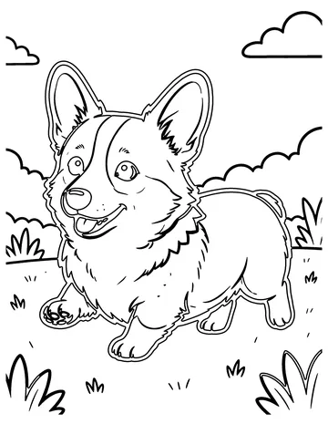 Corgi coloring page