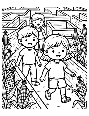 Corn Maze coloring page