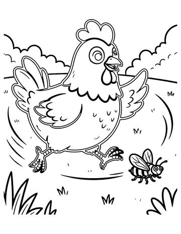 Crazy Chicken coloring page