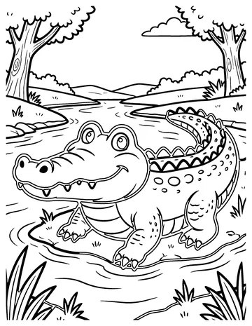 Crocodile coloring page