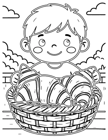 Croissants coloring page