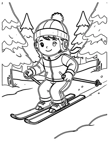 Cross-Country Skiing coloring page