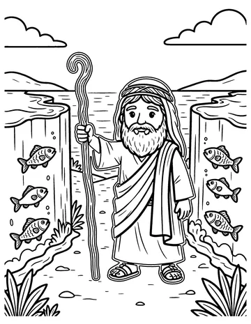 Crossing the Red Sea coloring page