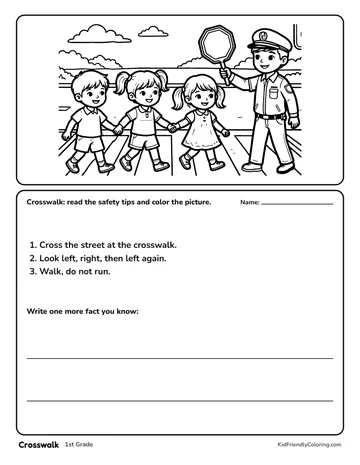 Crosswalk coloring page