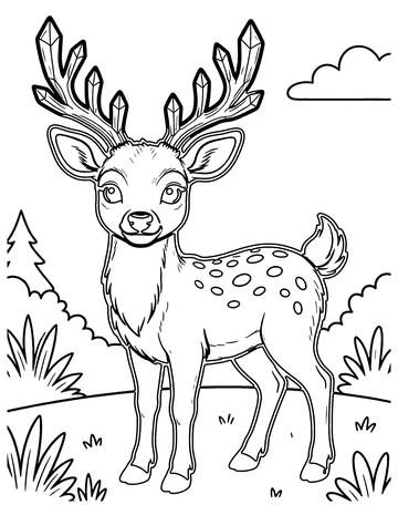 Crystal Deer coloring page
