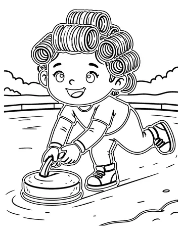 Curling coloring page
