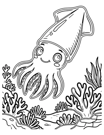 Cuttlefish coloring page