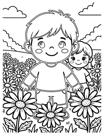 Daisies coloring page