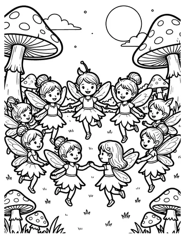 Dancing Fairies coloring page