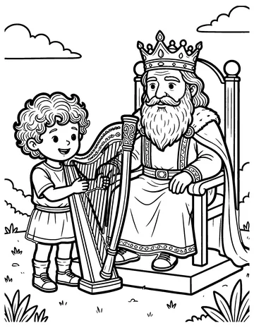 David Plays for King Saul coloring page