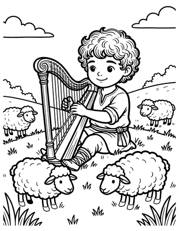 David the Shepherd Boy coloring page