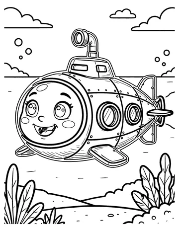 Deep Sea Sub coloring page