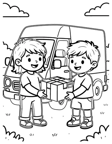 Delivery Van coloring page
