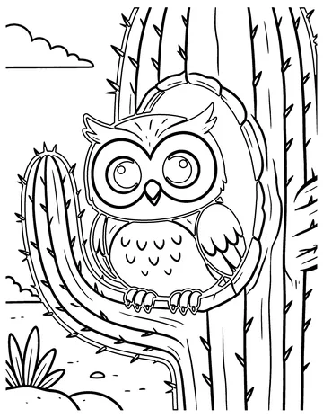 Desert Owl coloring page