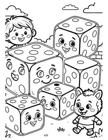 Dice Monsters coloring page