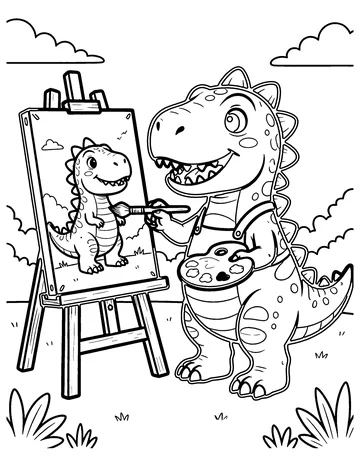 Dino Artist coloring page