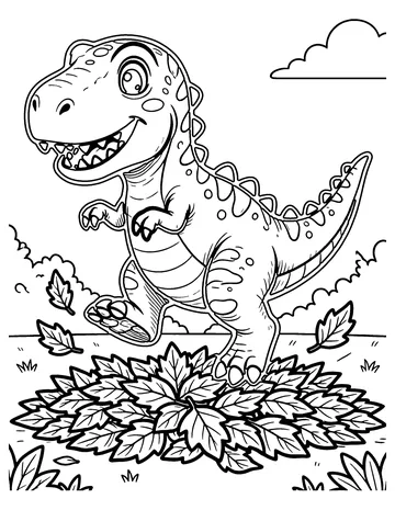 Dino Autumn coloring page