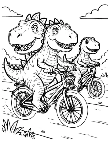 Dino Bike Race coloring page