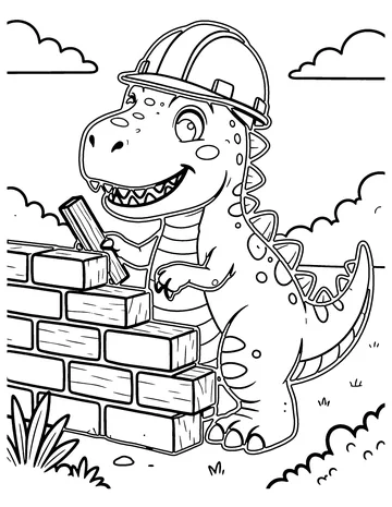 Dino Builder coloring page