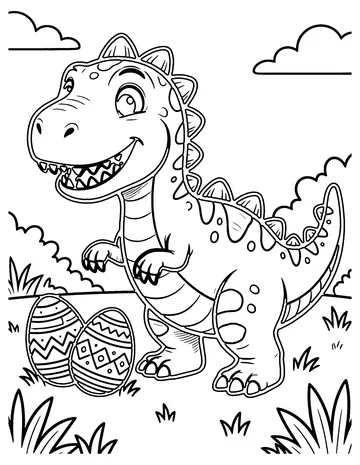 Dino Easter coloring page