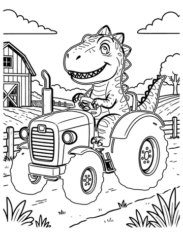 Dino Farmer coloring page