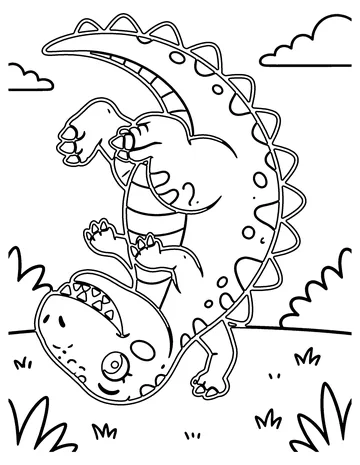 Dino Gymnastics coloring page
