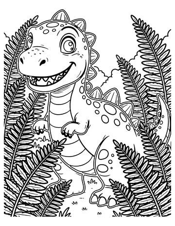 Dino Hide and Seek coloring page
