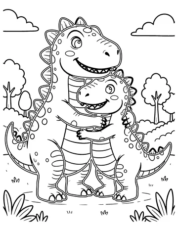 Dino Hugs coloring page