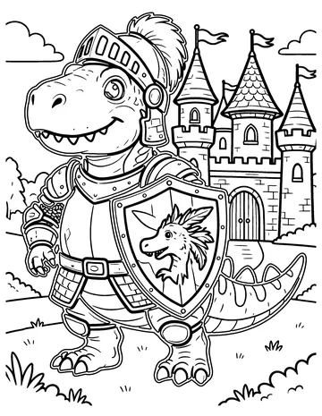 Dino Knight coloring page