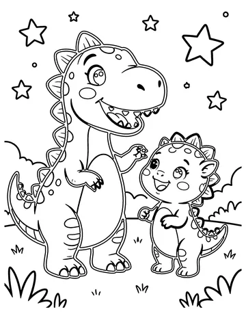 Dino Lullaby coloring page