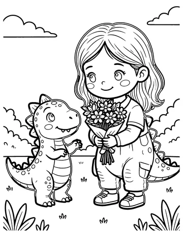 Dino Mother’s Day coloring page