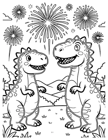 Dino New Year coloring page