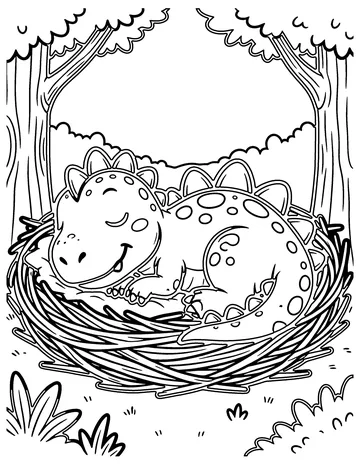 Dino Nursery coloring page