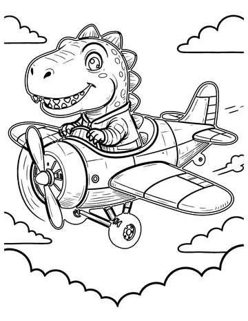 Dino Pilot coloring page