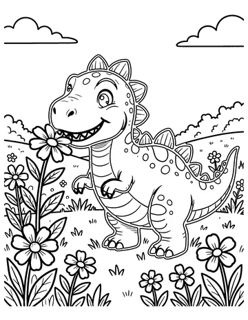 Dino Spring coloring page