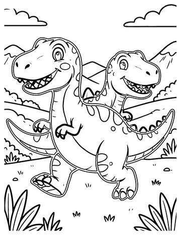 Dino Stampede coloring page