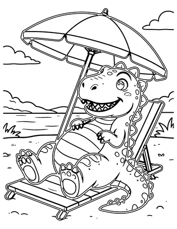 Dino Summer coloring page