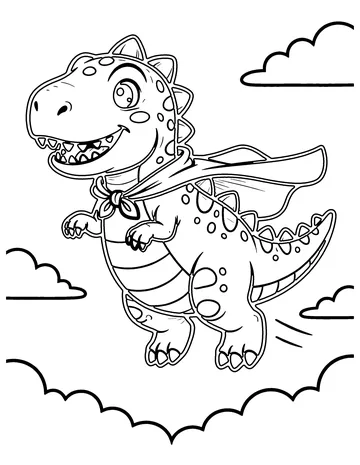 Dino Superhero coloring page