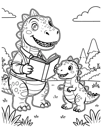 Dino Teacher coloring page