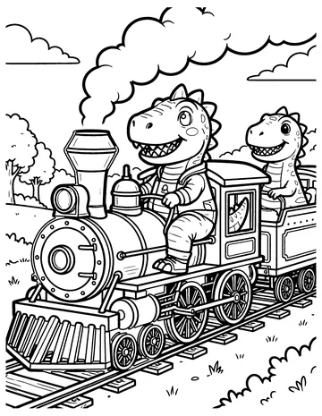 Dino Train Ride coloring page