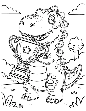 Dino Trophy coloring page