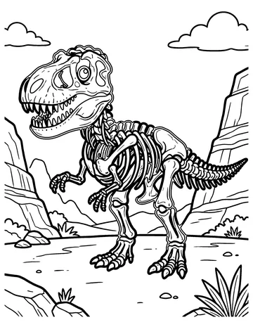 Dinosaur Fossil coloring page
