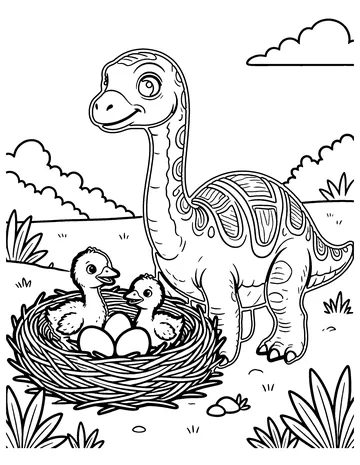 Dinosaur Nest coloring page