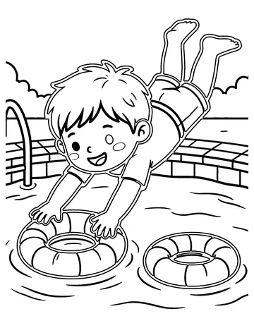 Diving Rings coloring page