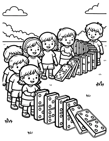 Dominoes coloring page