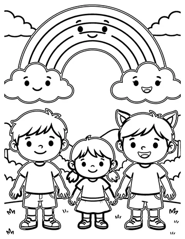 Doodle Rainbow coloring page