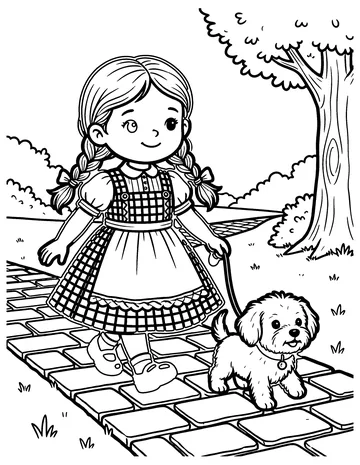 Dorothy and Her Little Dog coloring page